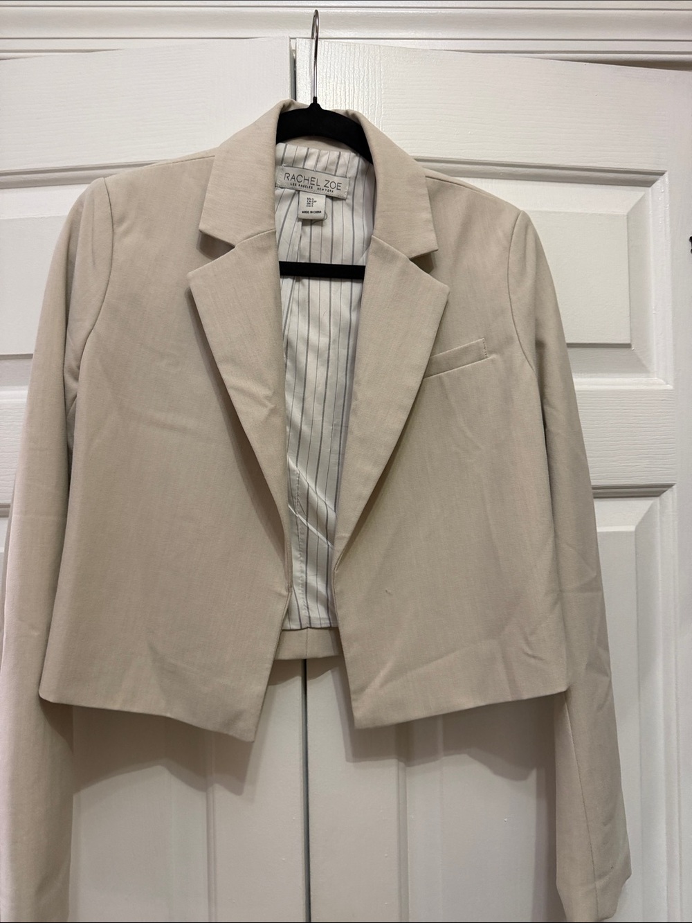Rachel Zoe Cropped Blazer in Light Beige